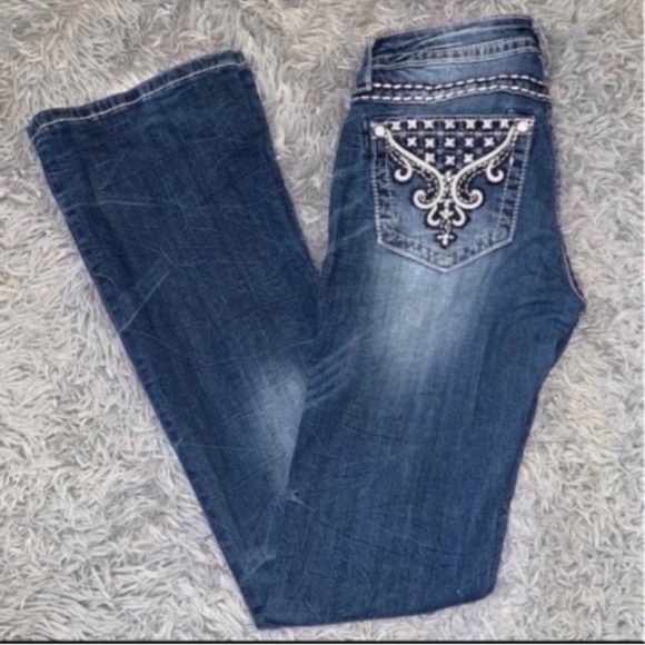 Like New!! Miss Me Jeans Signature Rise Boot Cut Size 27 - Picture 8 of 11